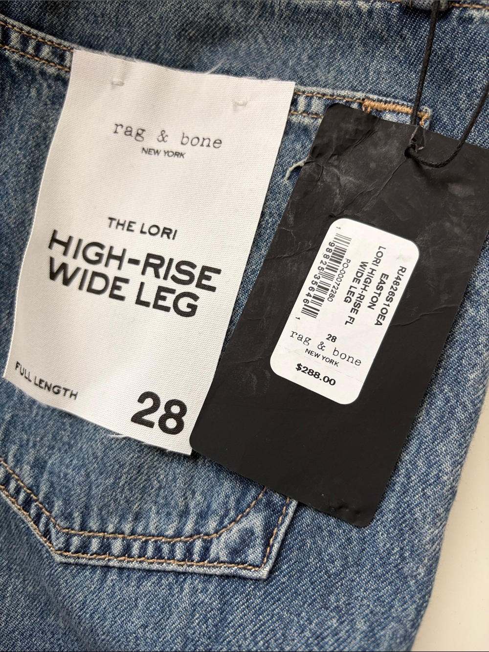 rag & bone Medium Blue Wide-Leg High-Rise Jeans - Picture 4 of 8